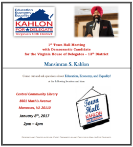 kahlon-for-delegate-town-hall