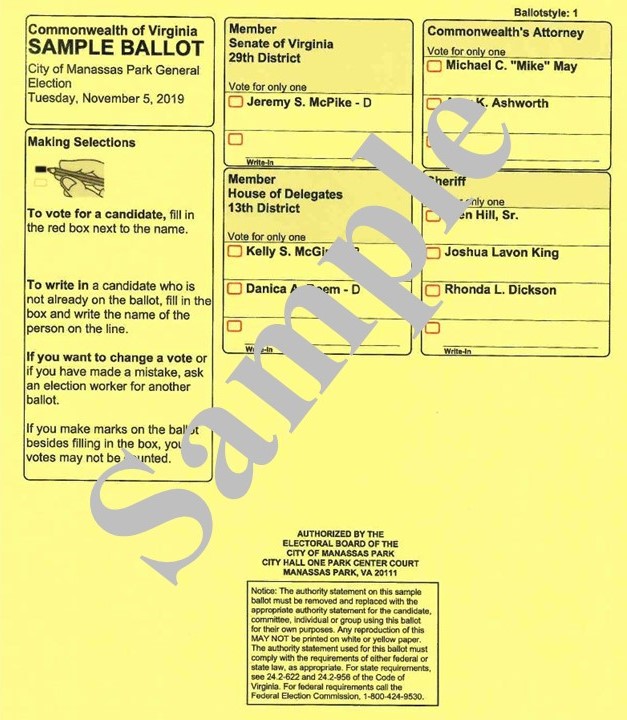 Virginia ballot 2019
